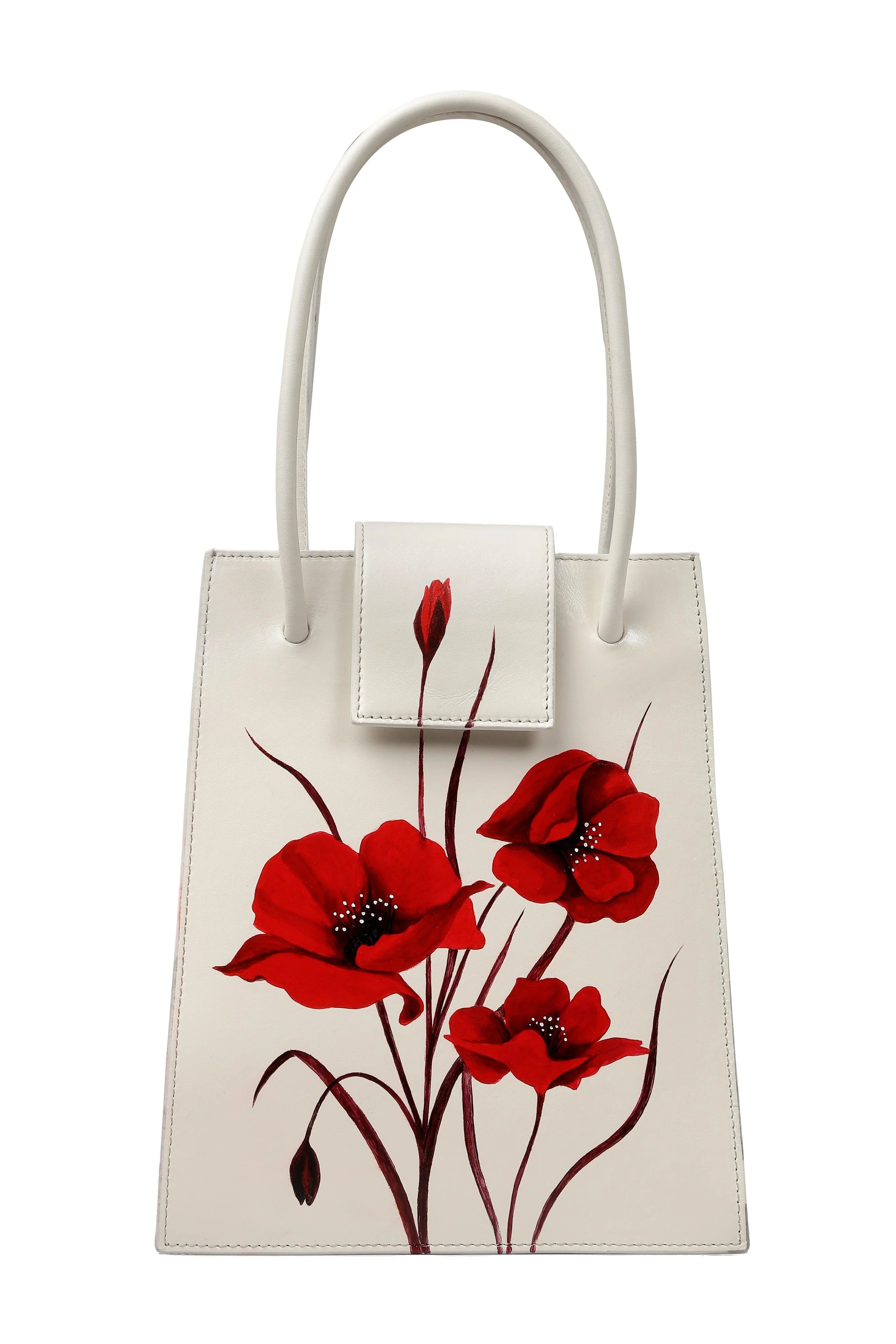 Whispering Poppies Hand-Painted Handle Bag