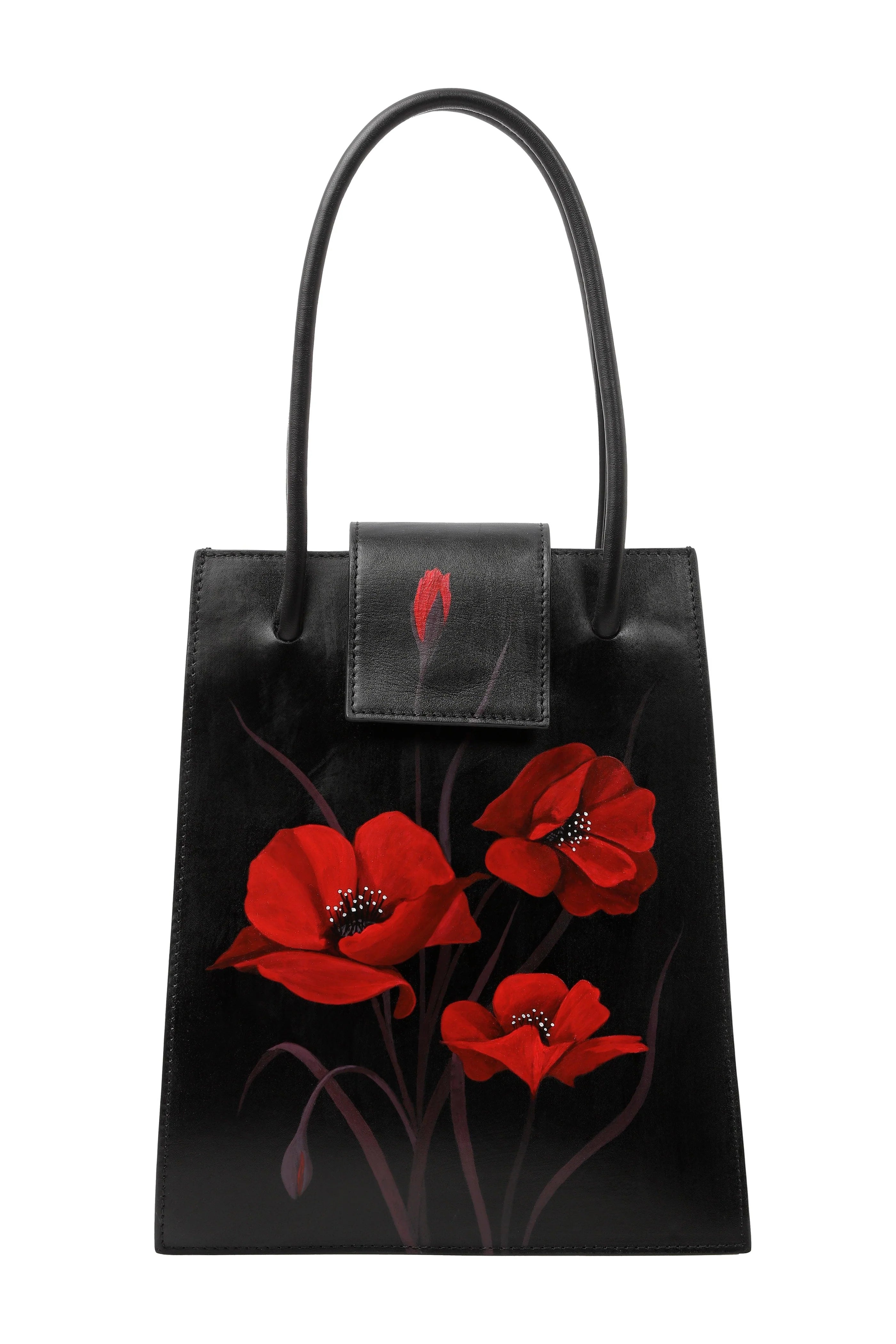Whispering Poppies Hand-Painted Handle Bag