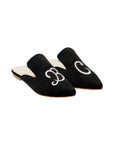 Bespoke Monogrammed Hand-embroidery Flat Mules