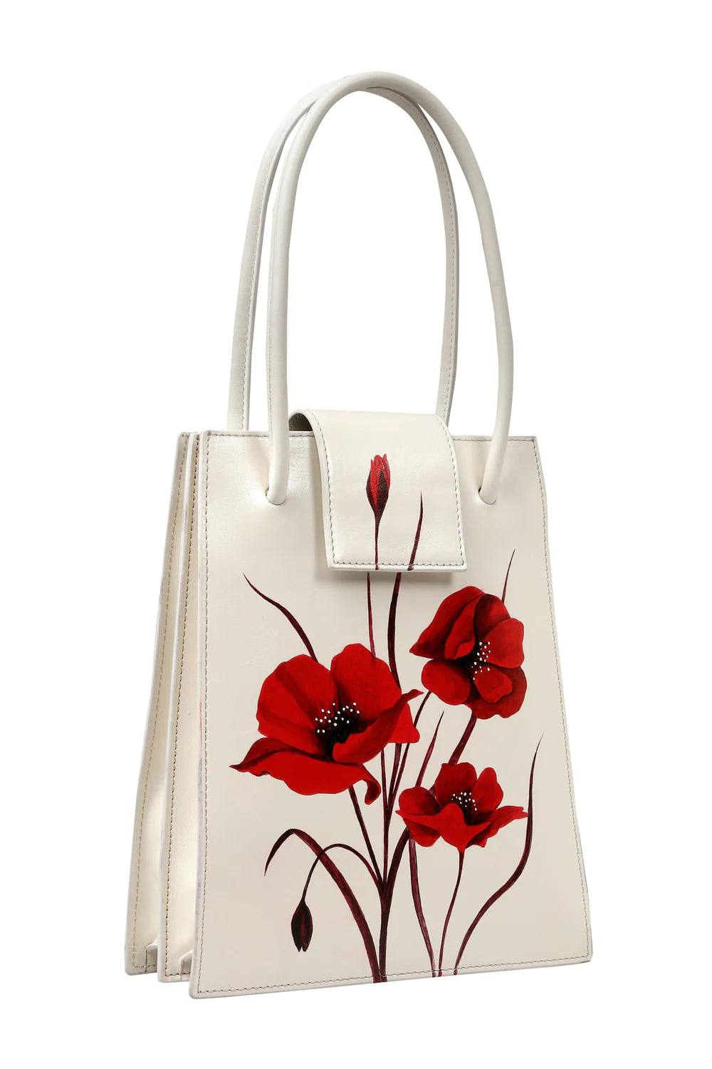 Whispering Poppies Hand-Painted Handle Bag