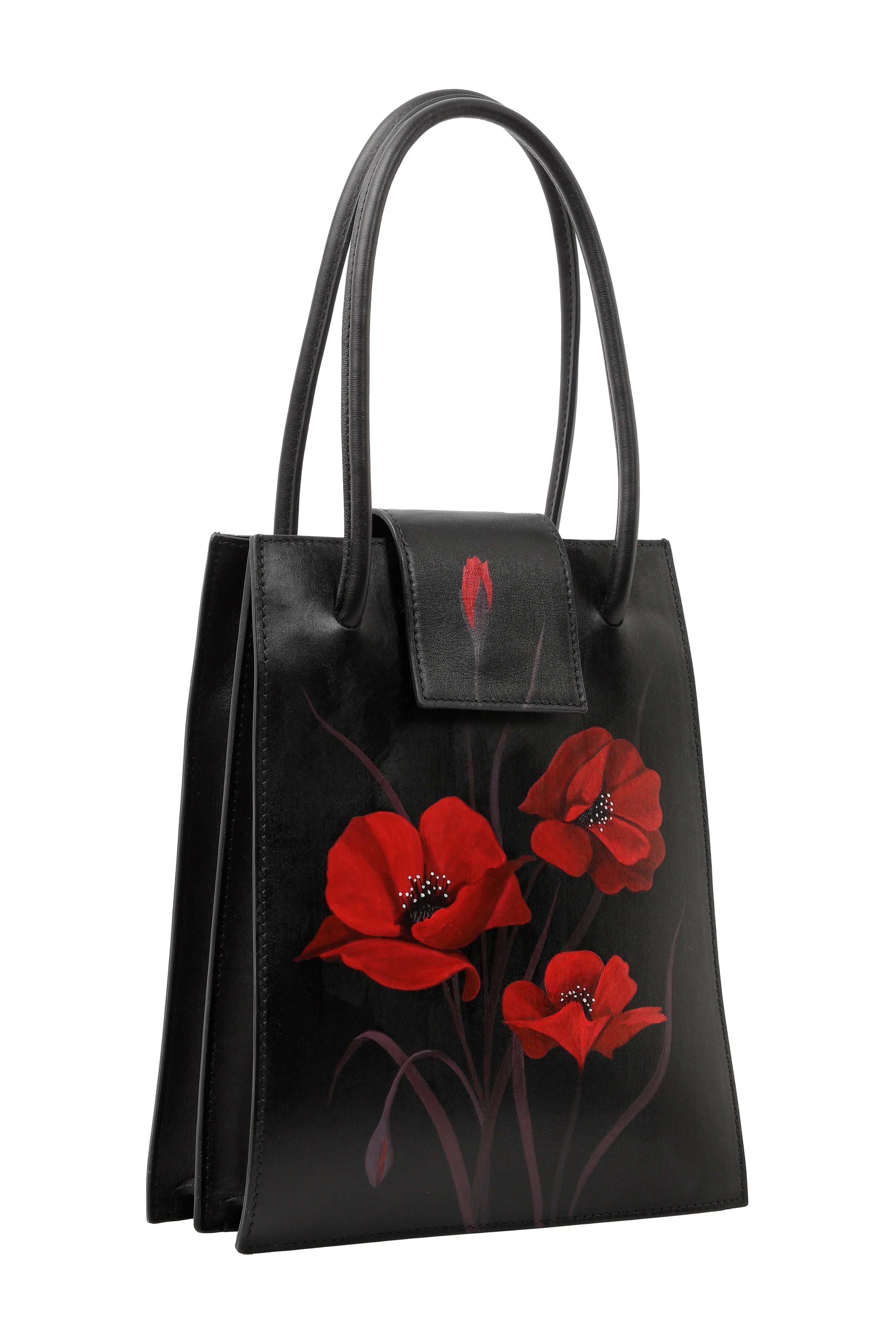 Whispering Poppies Hand-Painted Handle Bag