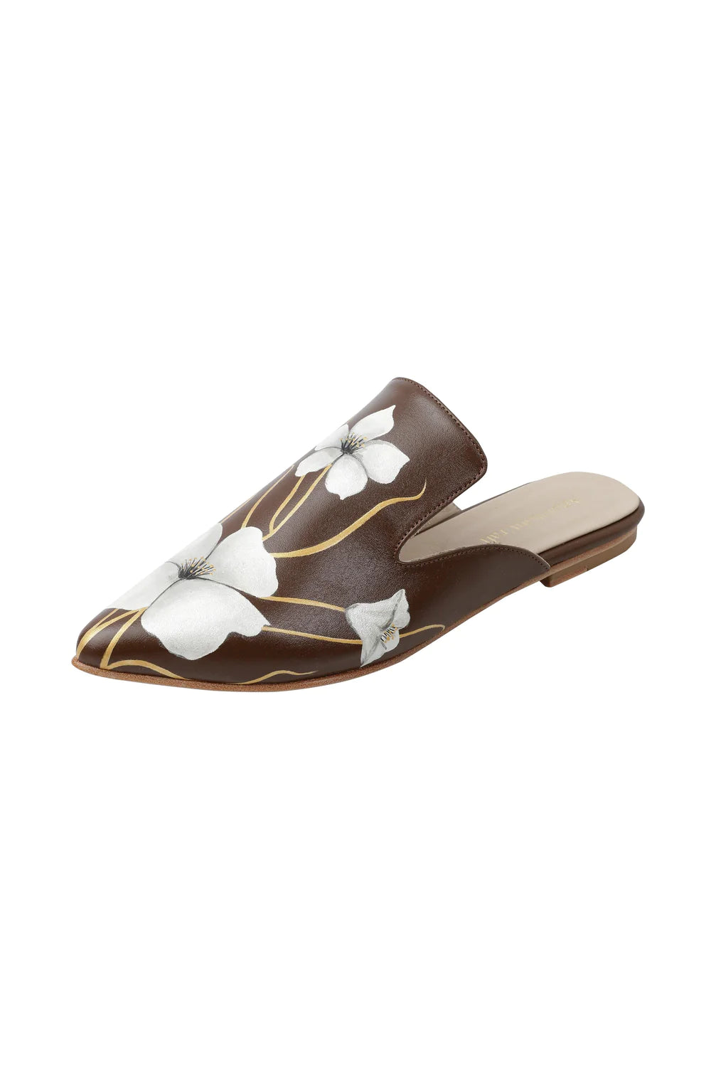 Whispering Poppies Hand-Painted Flat Mules