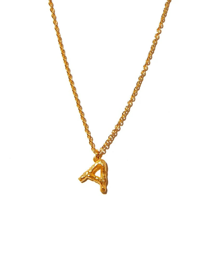 Alphabet Pendant Gold Necklace