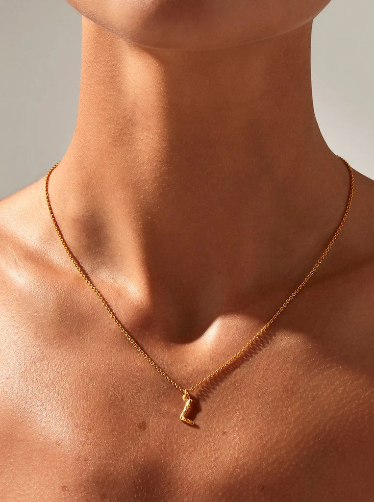 Alphabet Pendant Gold Necklace