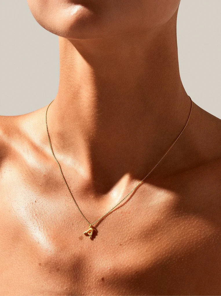 Alphabet Pendant Gold Necklace