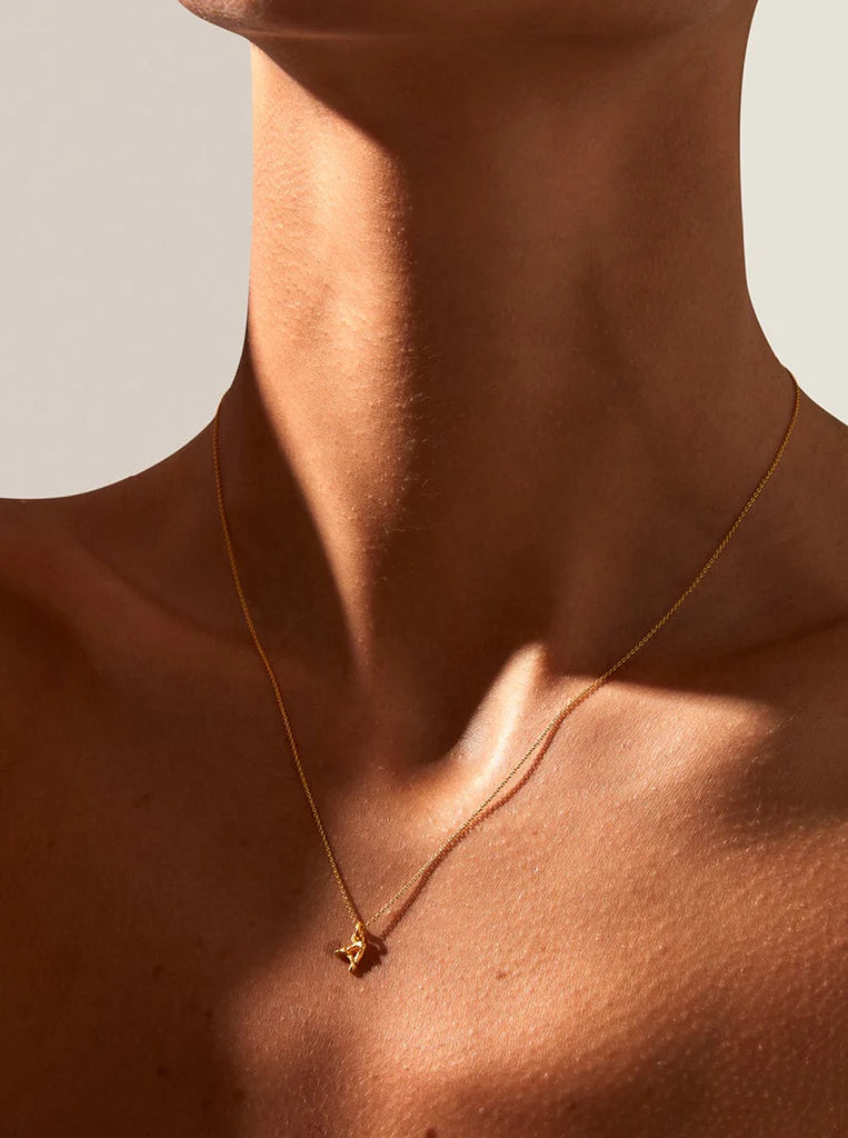 Alphabet Pendant Gold Necklace