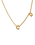 Sideways Double Letter Gold Necklace