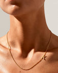 Sideways Alphabet Gold Necklace