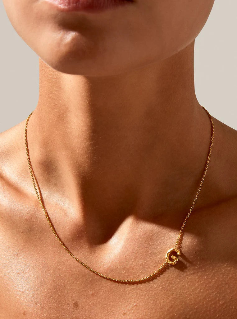 Sideways Alphabet Gold Necklace