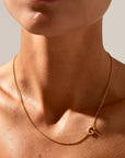 Sideways Alphabet Gold Necklace