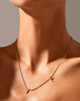 Sideways Double Letter Gold Necklace