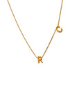 Sideways Double Letter Gold Necklace