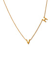 Sideways Double Letter Gold Necklace