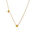 Sideways Double Letter Gold Necklace