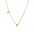 Sideways Double Letter Gold Necklace