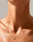 Sideways Double Letter Gold Necklace