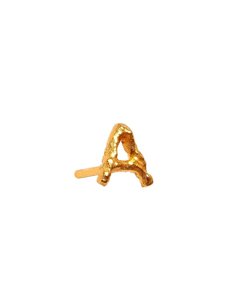 Alphabet Stud Gold Earring