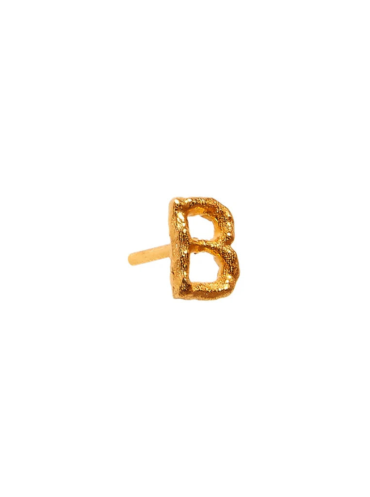 Alphabet Stud Gold Earring