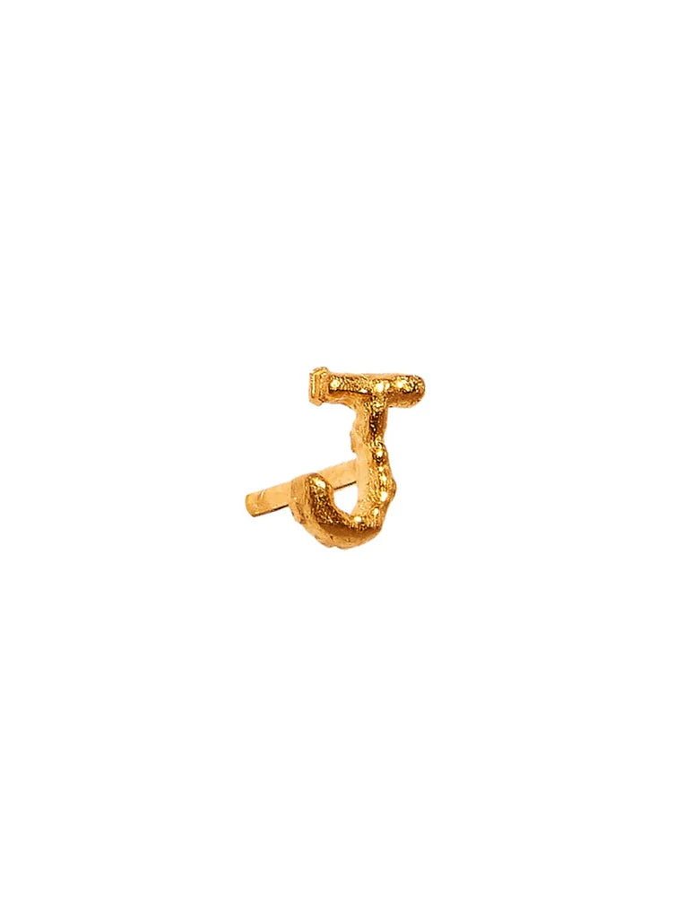 Alphabet Stud Gold Earring