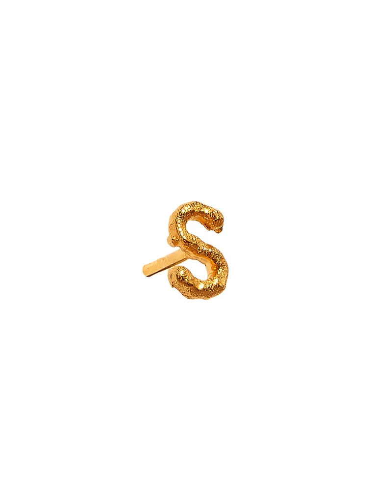 Alphabet Stud Gold Earring
