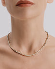 Platonic Solids Bar Link Gold Necklace