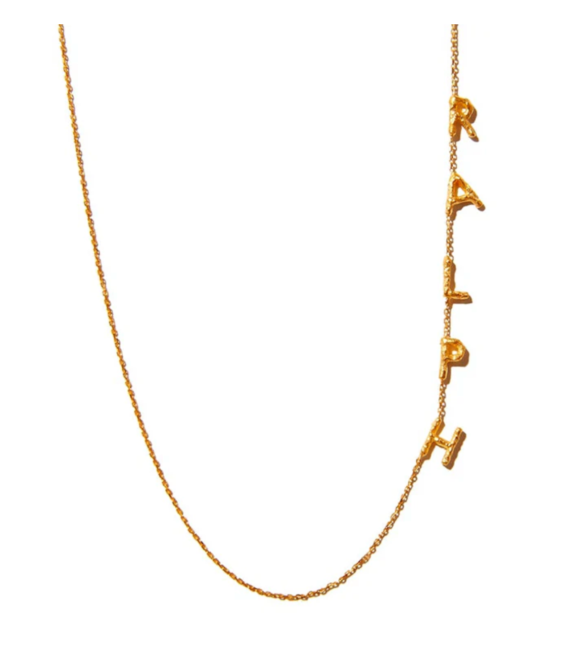 Sideways Name Gold Necklace - S