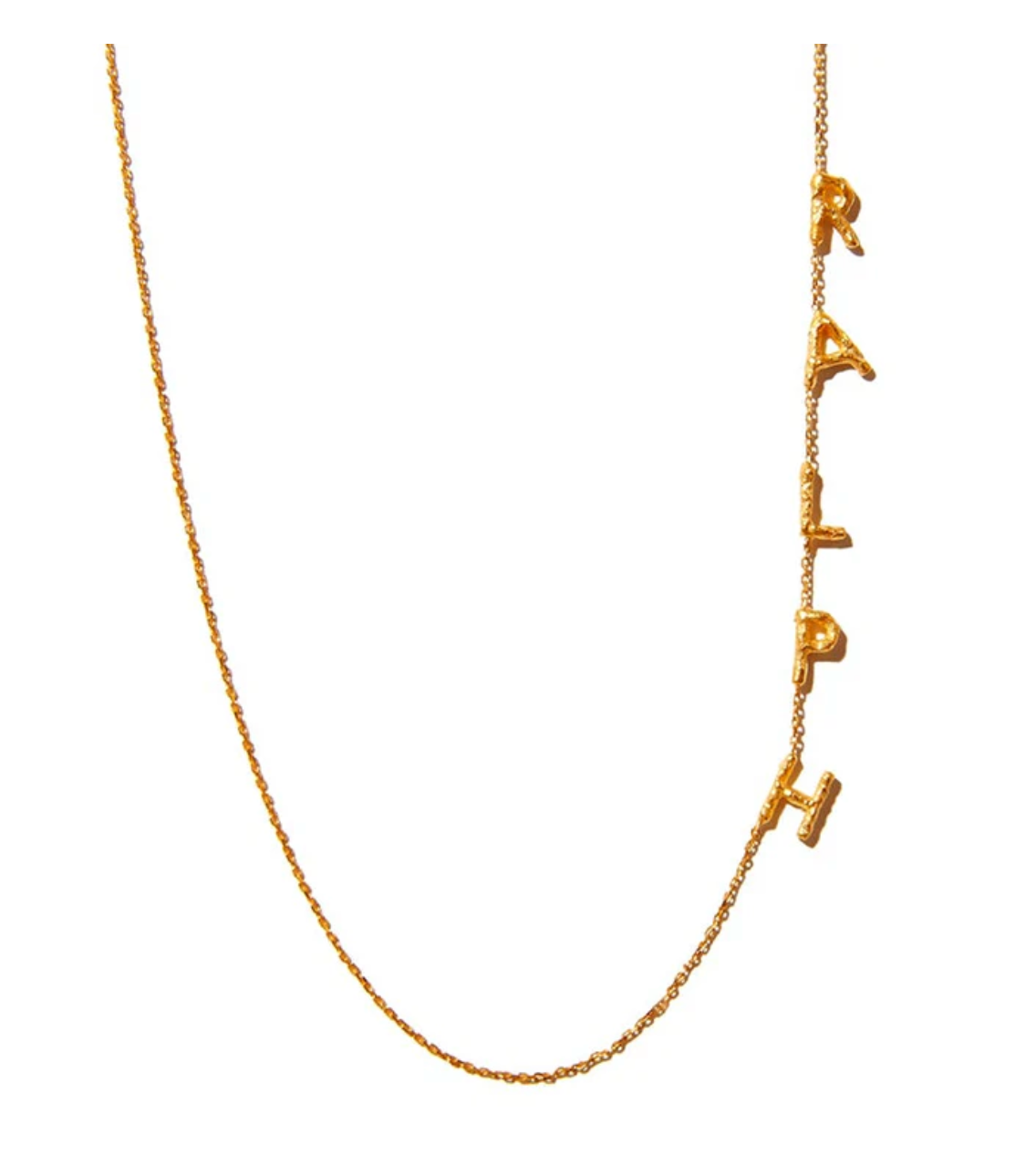 Sideways Name Gold Necklace