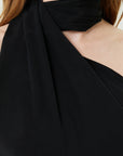 Joana Black Vegan Silk Maxi Dress