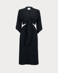 Mavis Black Vegan Silk Midi Dress