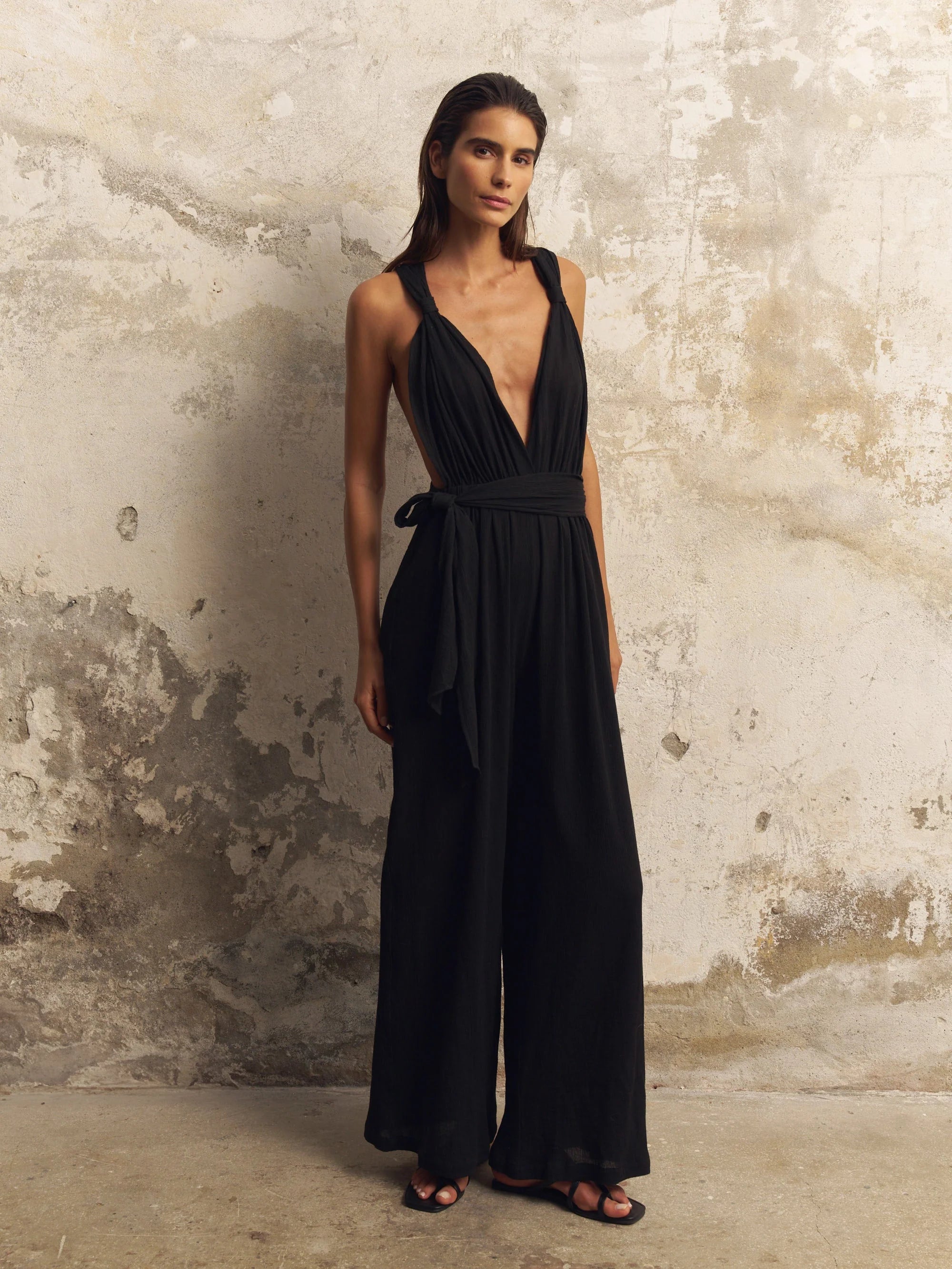 Wrap Your Way Cotton Jumpsuit