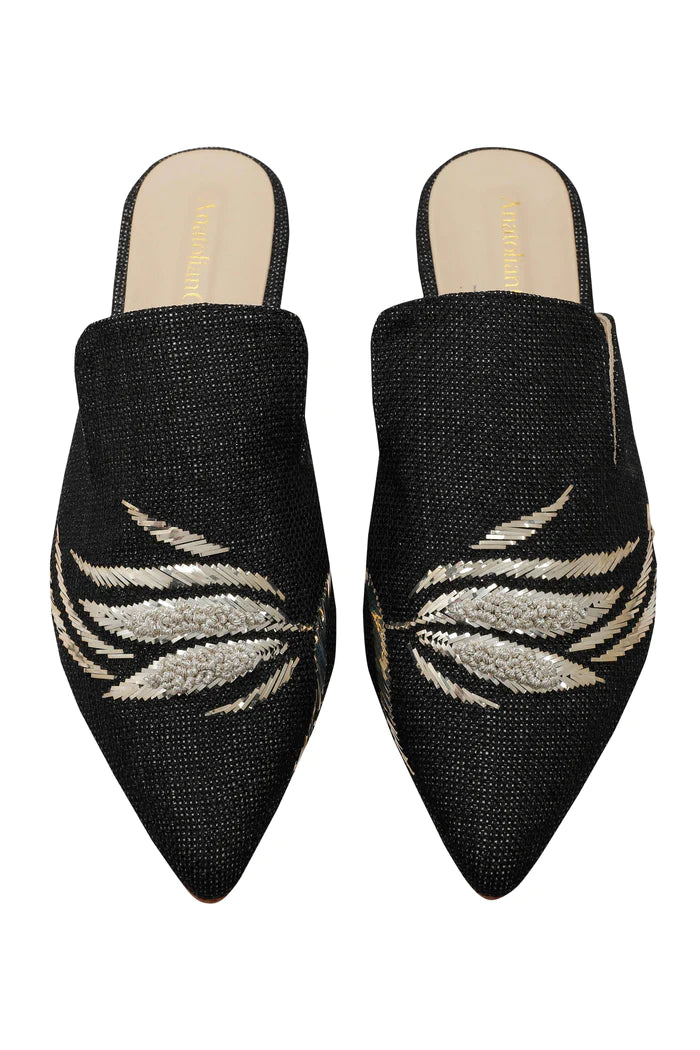 Scheherazade Hand-embroidery Flat Mules