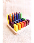 Kayın Standlı Balmumu Pastel ve Mum Boya 24'lü Set