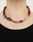 Color Series Amethyst, Citrine, Coral Gold Necklace