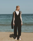 Marella Black Vegan Silk Jumpsuit