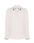 Linen Men's Shirt with Blanket Stitching