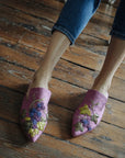 Grape Harvest Hand-embroidery Flat Mules