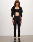 Full Zip Relaxed Crop Hoodie