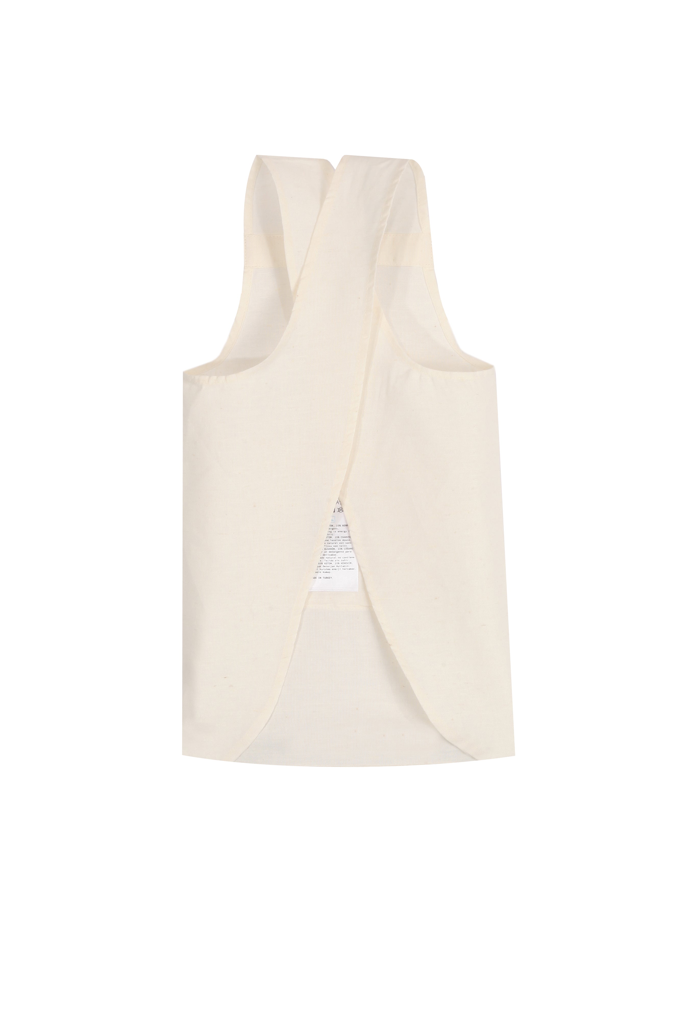 White Hemp Shirt with Crossed Back
