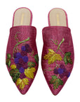 Grape Harvest Hand-embroidery Flat Mules