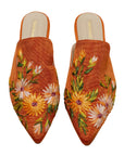 Sunkissed Hand-embroidery Flat Mules