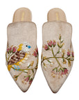 Little Sparrow Hand-embroidery Flat Mules