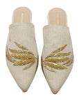 Tulipmania Hand-embroidery Flat Mules