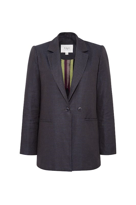 Cotton Checked Blazer