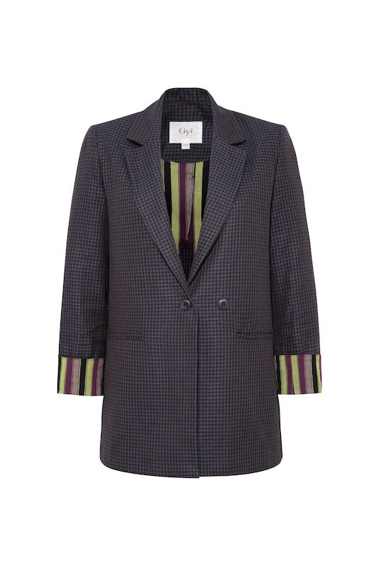 Cotton Checked Blazer