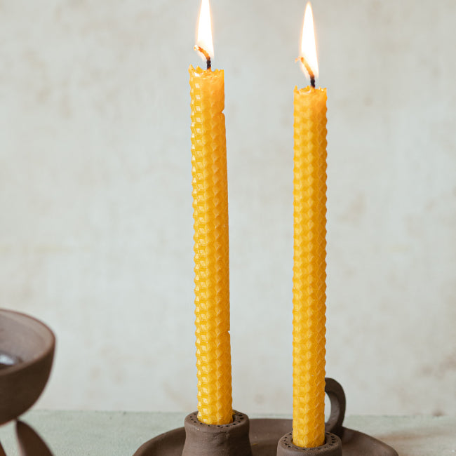 Natural Beeswax Candle Set of 4