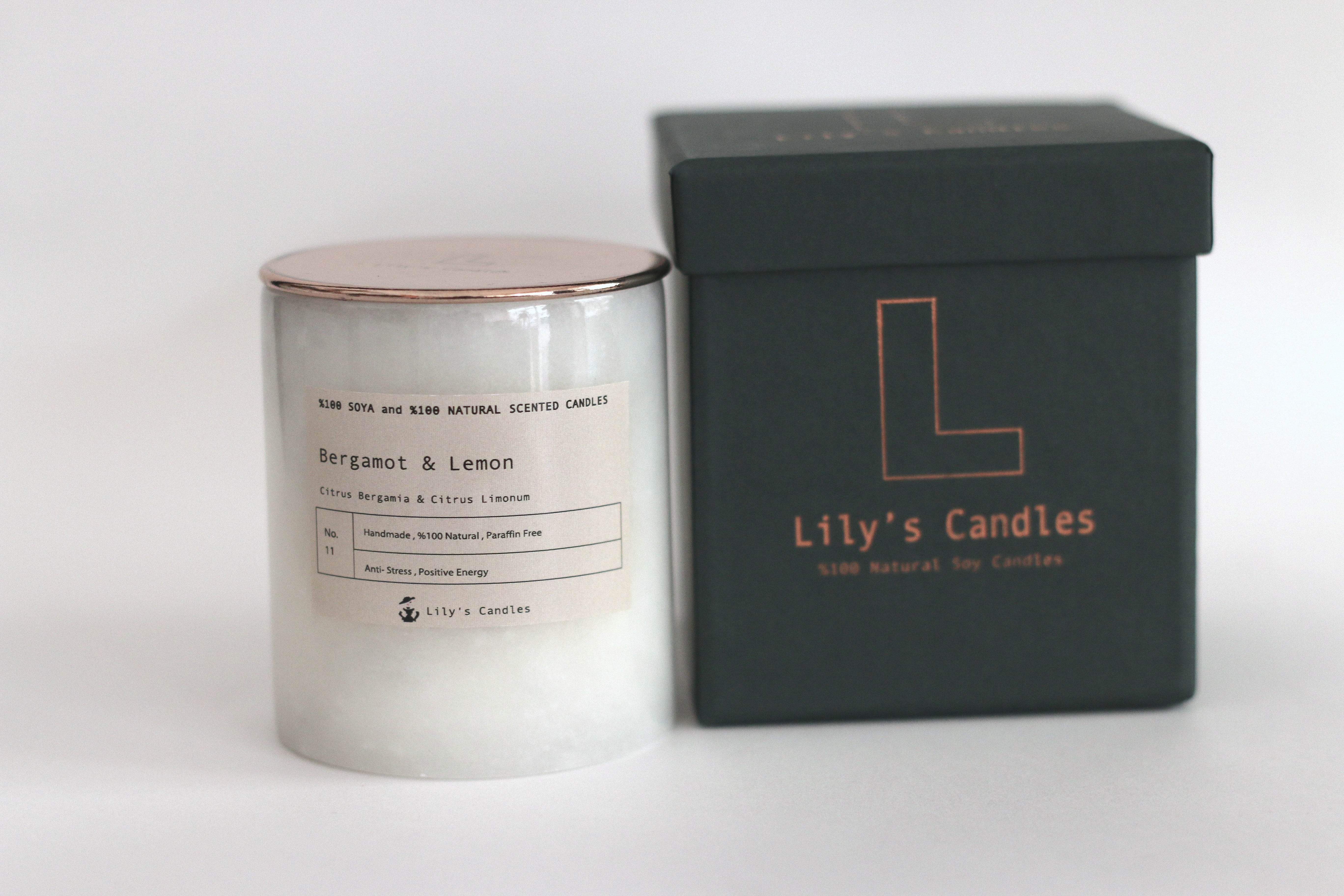 Bergamot &amp; Lemon Marble - %100 Natural Soy Candle