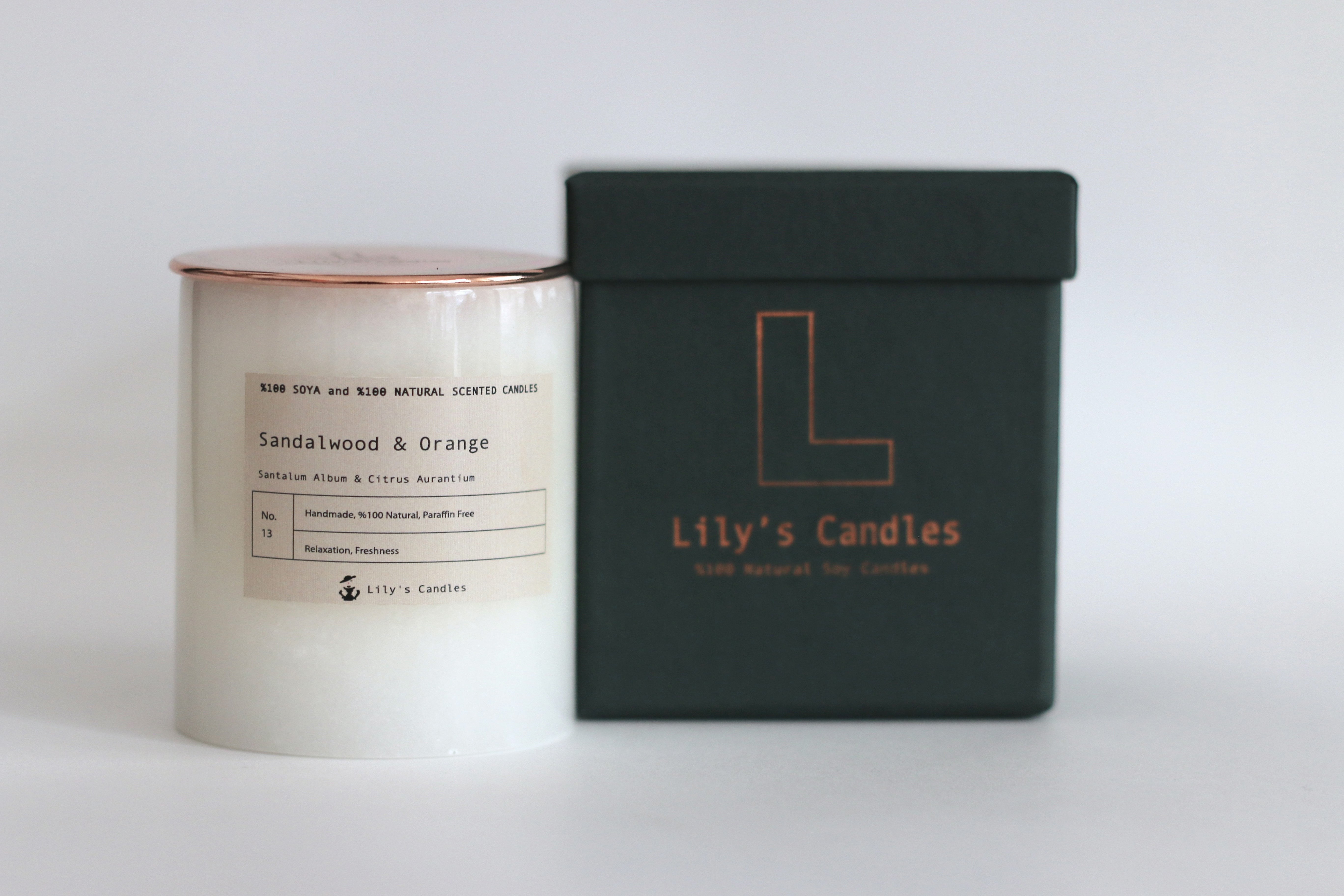 Sandalwood &amp; Orange Marble - %100 Natural Soy Candle