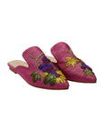 Grape Harvest Hand-embroidery Flat Mules