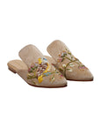 Little Sparrow Hand-embroidery Flat Mules