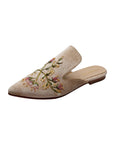 Little Sparrow Hand-embroidery Flat Mules